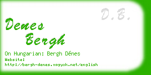 denes bergh business card